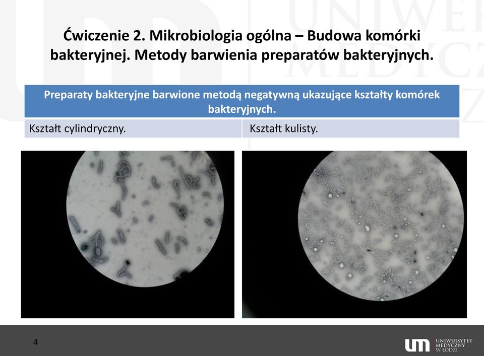 Metody barwienia preparatów bakteryjnych.