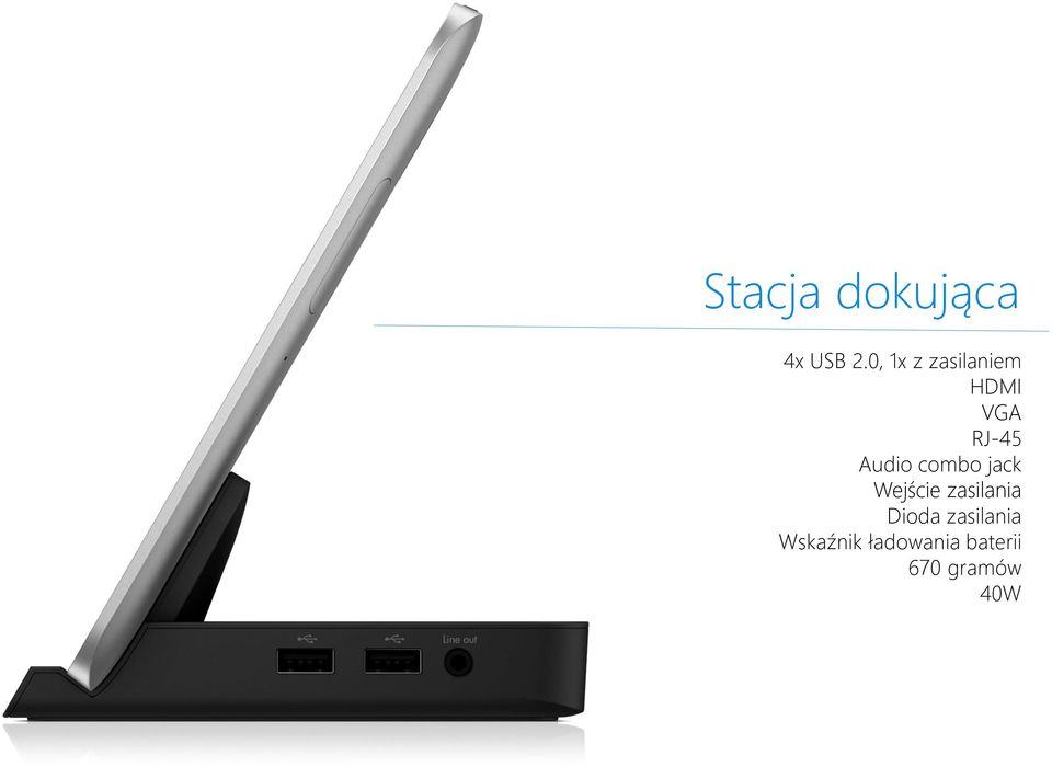 Audio combo jack Wejście zasilania
