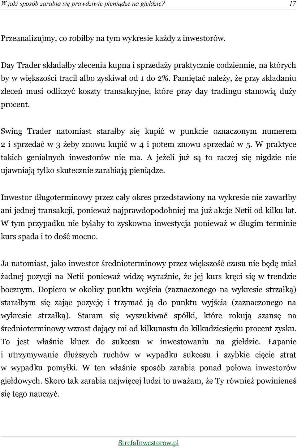 Pamiętać należy, że przy składaniu zleceń musi odliczyć koszty transakcyjne, które przy day tradingu stanowią duży procent.