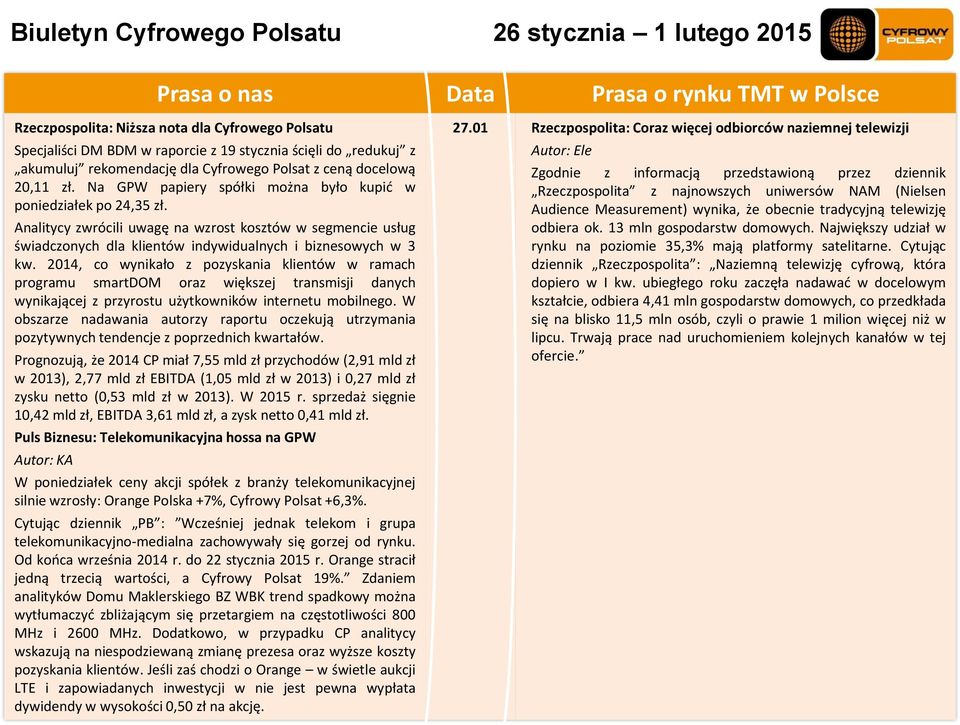 Analitycy zwrócili uwagę na wzrost kosztów w segmencie usług świadczonych dla klientów indywidualnych i biznesowych w 3 kw.