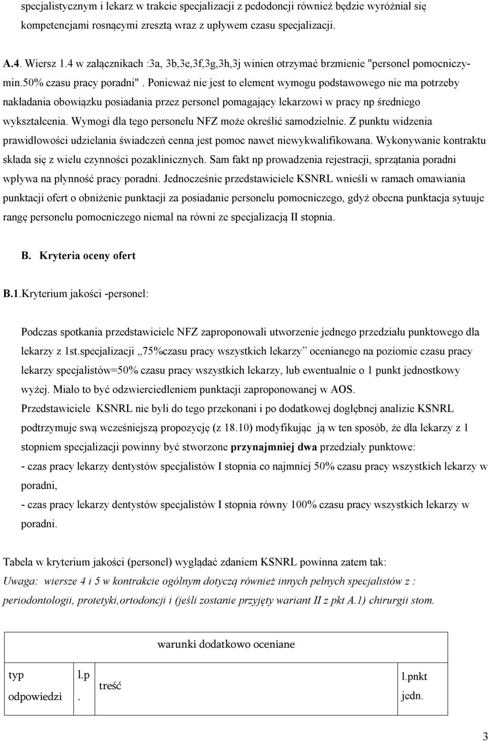 Ponieważ nie jest to element wymogu podstawowego nie ma potrzeby nakładania obowiązku posiadania przez personel pomagający lekarzowi w pracy np średniego wykształcenia.