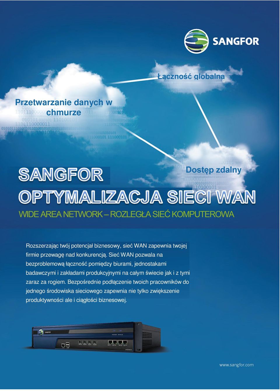 Sieć WAN pozwala na bezproblemową łączność pomiędzy biurami, jednostakami badawczymi i zakładami produkcyjnymi na całym świecie