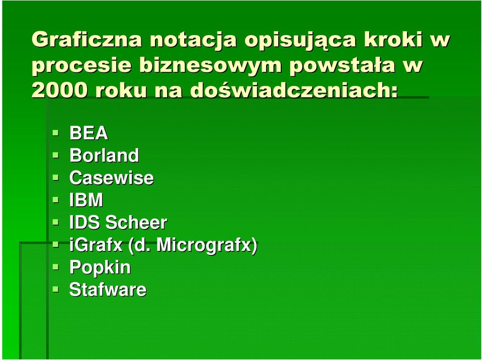 na doświadczeniach: BEA Borland Casewise