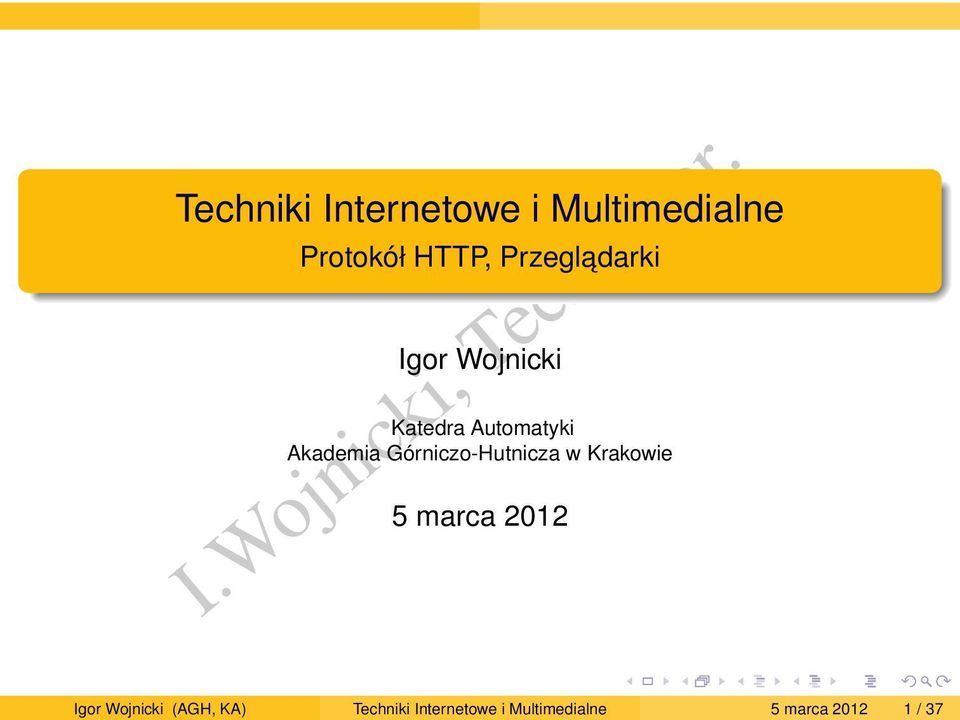 Multimedialne Protokół HTTP, Przegladarki Igor Wojnicki