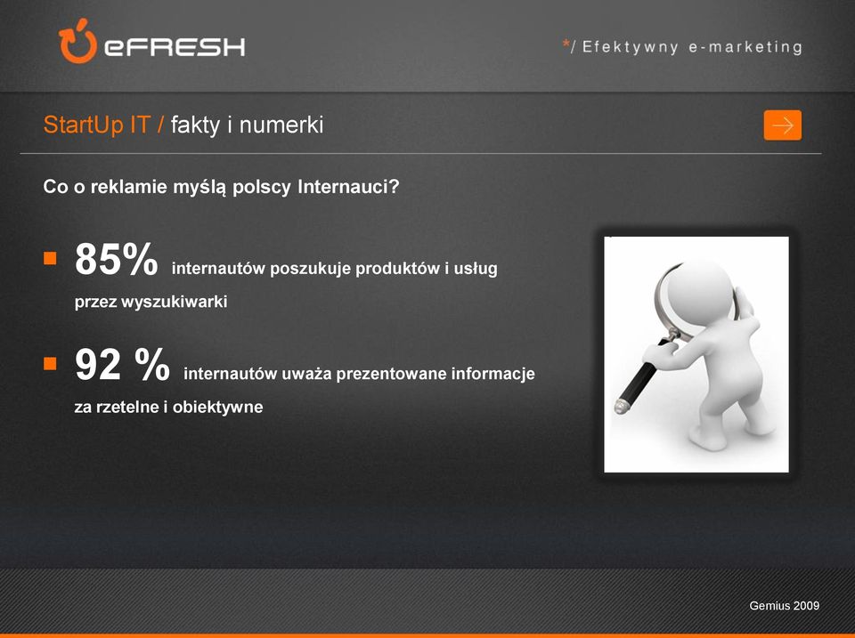 85% internautów poszukuje produktów i usług przez