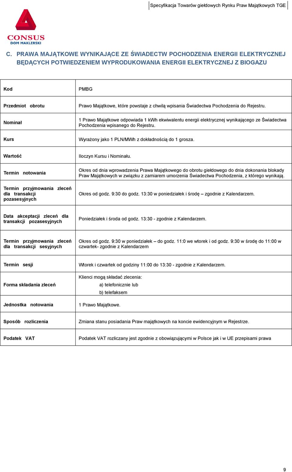 Wyrażony jako 1 PLN/MWh z dokładnością do 1 grosza. Iloczyn u i u.