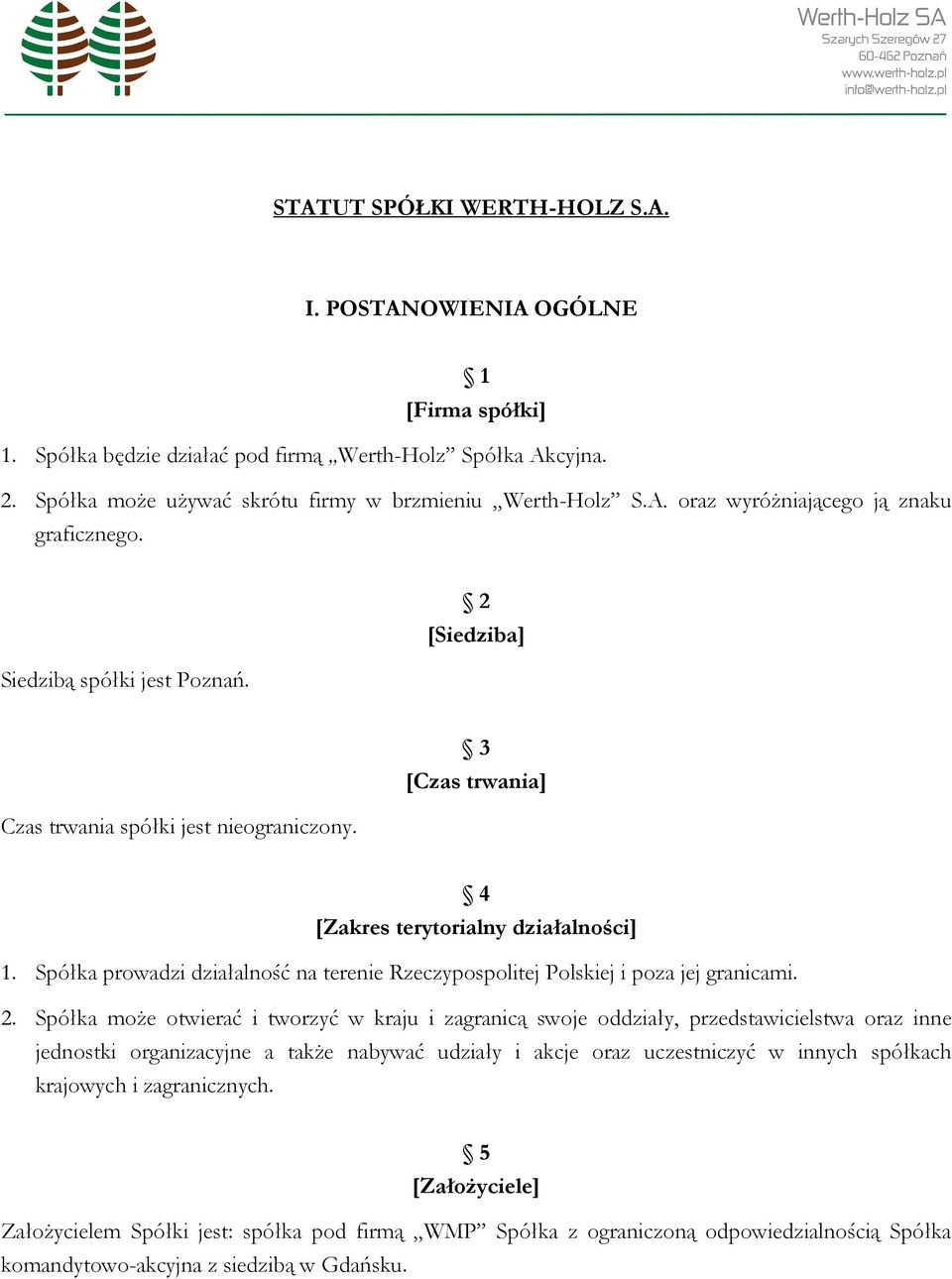 Spółka prowadzi działalność na terenie Rzeczypospolitej Polskiej i poza jej granicami. 2.