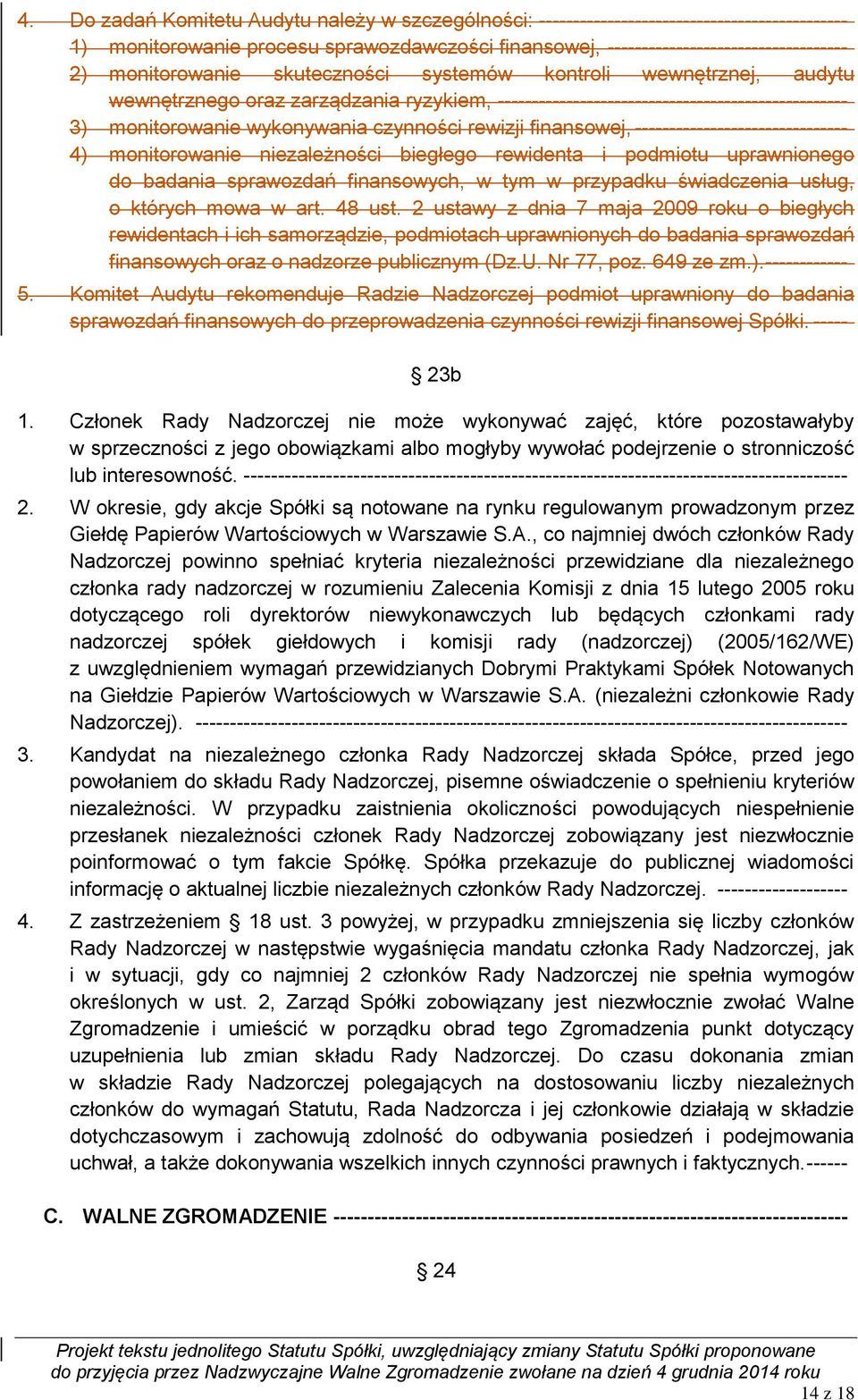 rewizji finansowej, ------------------------------- 4) monitorowanie niezależności biegłego rewidenta i podmiotu uprawnionego do badania sprawozdań finansowych, w tym w przypadku świadczenia usług, o