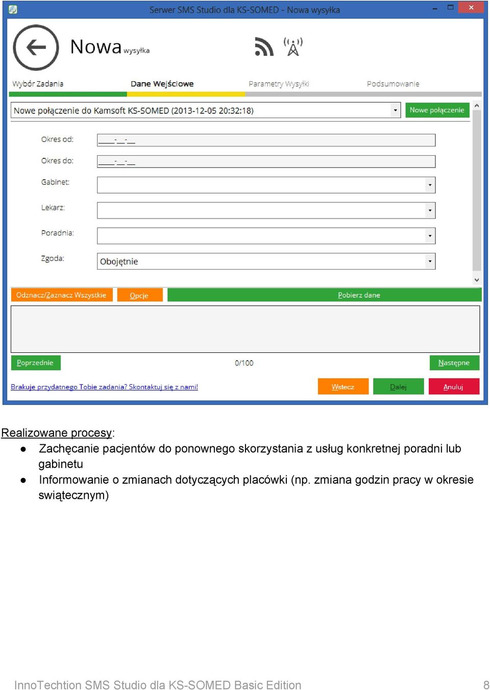 Informowanie o zmianach dotyczących placówki (np.