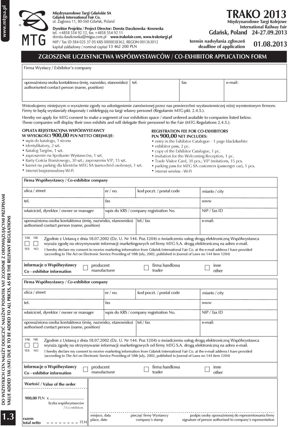 pl NIP / Tax ID 584 025 37 05 KRS 0000038362, REGON 001363012 kapitał zakładowy / nominal capital 13 462 200 Gdańsk, Poland 24-27.09.