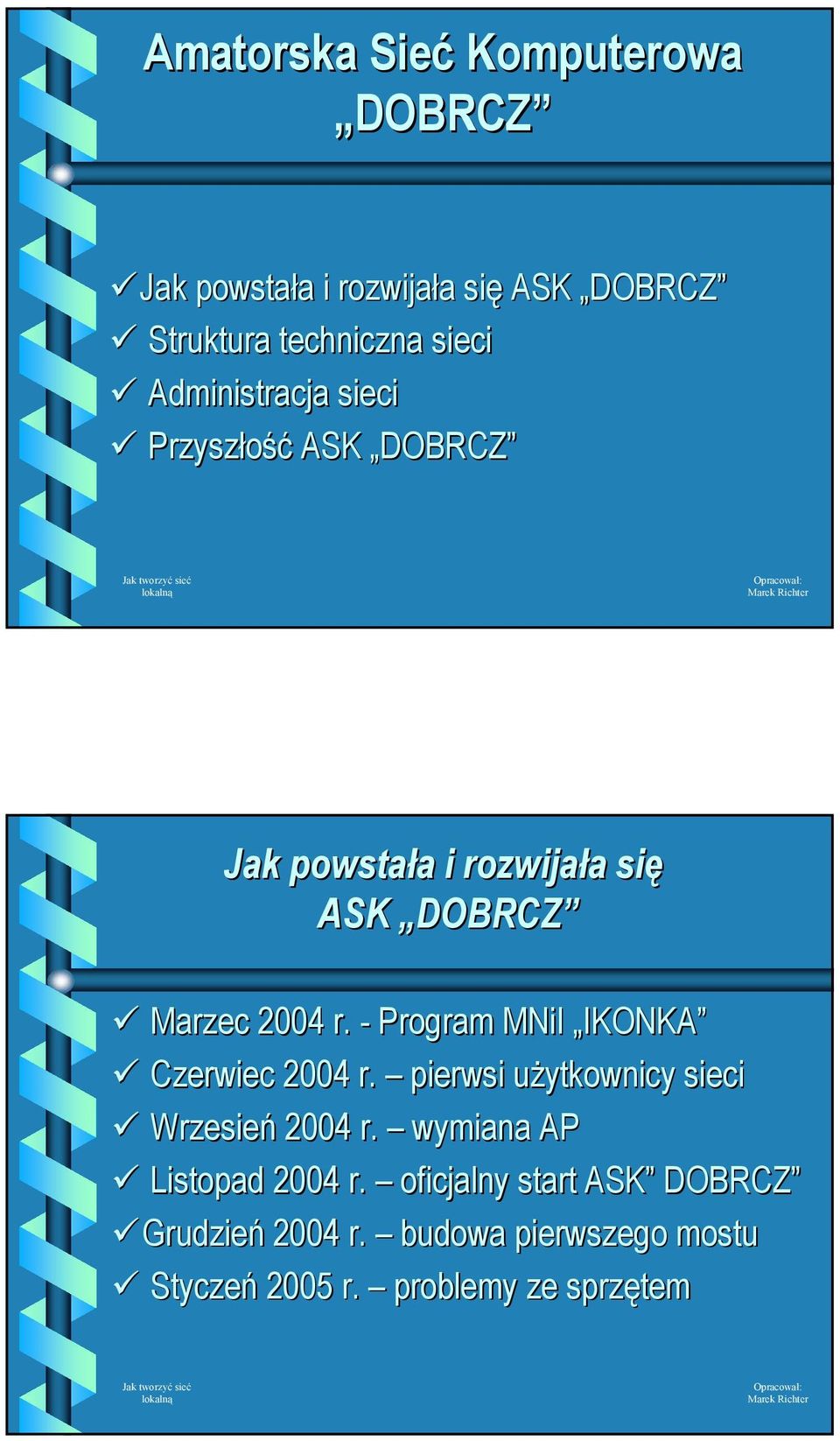 - Program MNiI IKONKA Czerwiec 2004 r. pierwsi użytkownicy u sieci Wrzesień 2004 r.