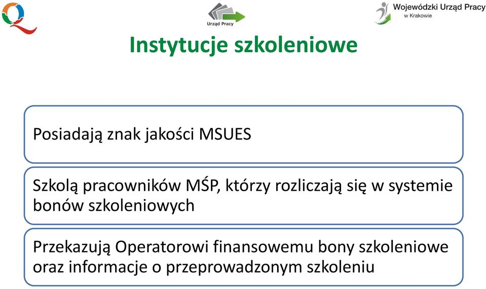 systemie bonów szkoleniowych Przekazują Operatorowi