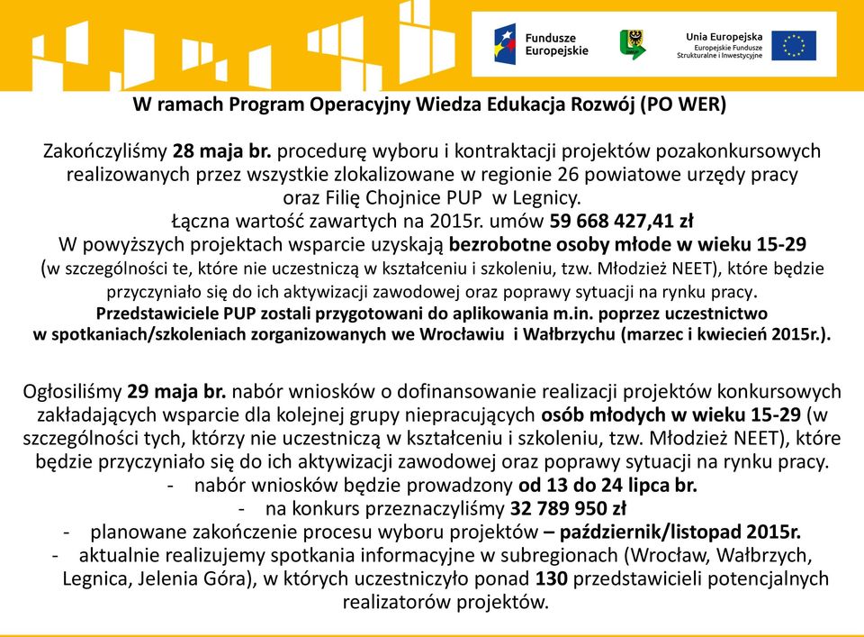 Łączna wartość zawartych na 2015r.