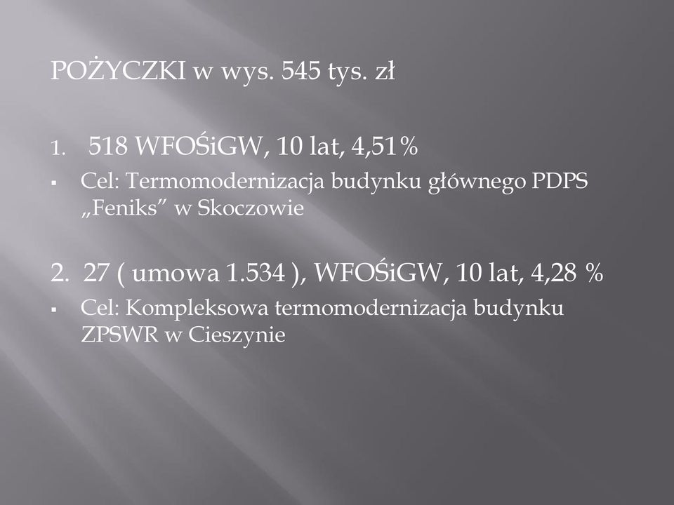 głównego PDPS Feniks w Skoczowie 2. 27 ( umowa 1.