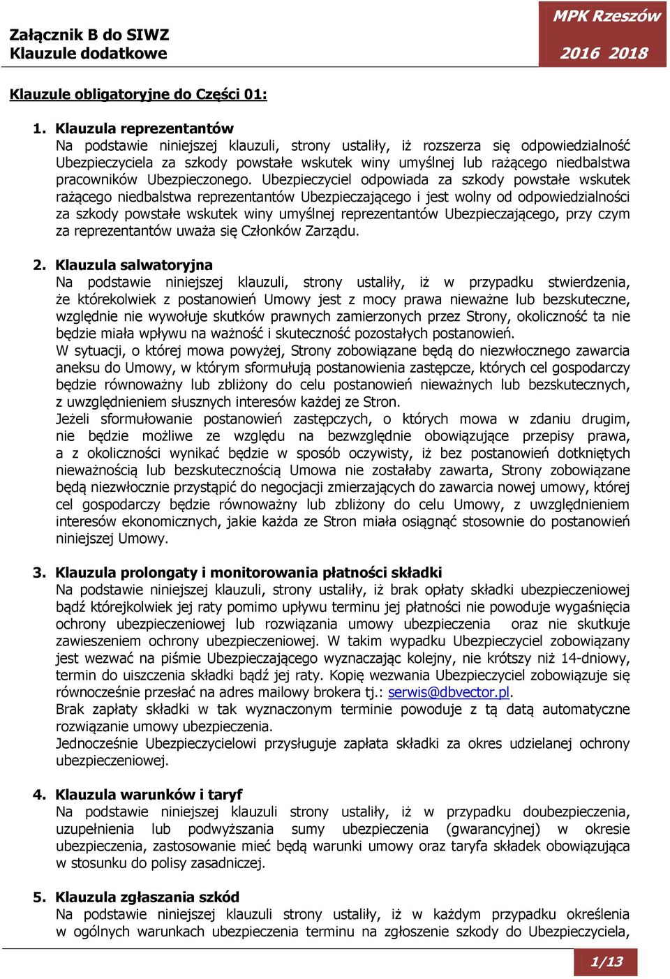 pracowników Ubezpieczonego.