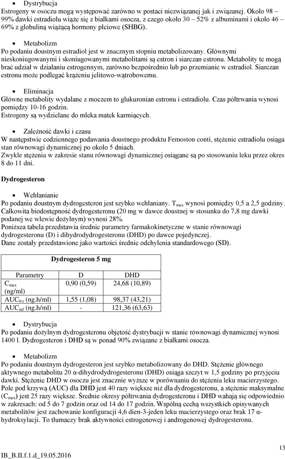 Metabolizm Po podaniu doustnym estradiol jest w znacznym stopniu metabolizowany. Głównymi nieskoniugowanymi i skoniugowanymi metabolitami są estron i siarczan estronu.