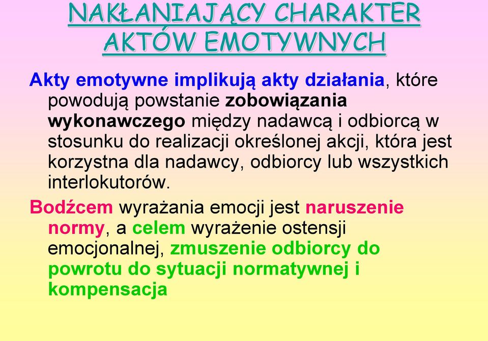 korzystna dla nadawcy, odbiorcy lub wszystkich interlokutorów.