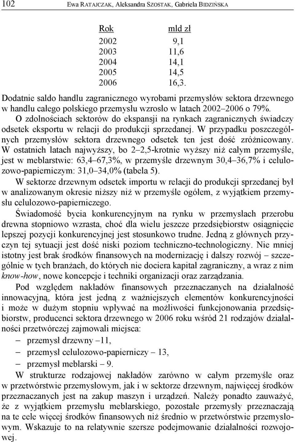 O zdolnościach sektorów do ekspansji na rynkach zagranicznych świadczy odsetek eksportu w relacji do produkcji sprzedanej.