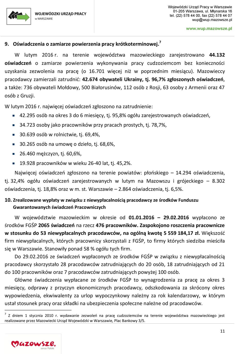 Mazowieccy pracodawcy zamierzali zatrudnić: 42.674 obywateli Ukrainy, tj.