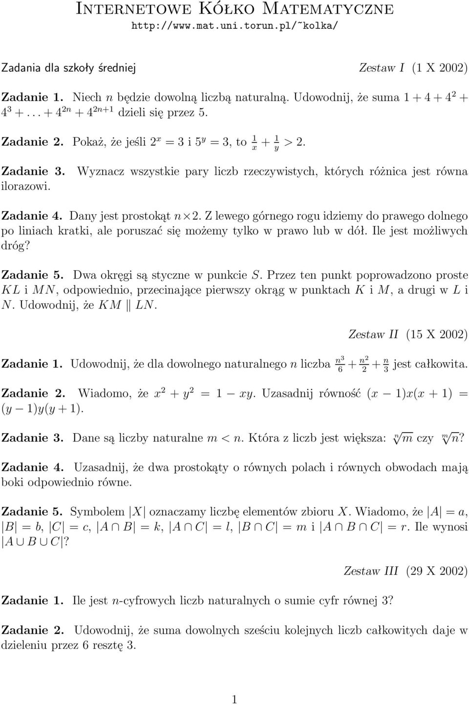 Ile Jest Liczb Dziesięciocyfrowych O Sumie Cyfr Równej 4 Internetowe Kółko Matematyczne - PDF Free Download