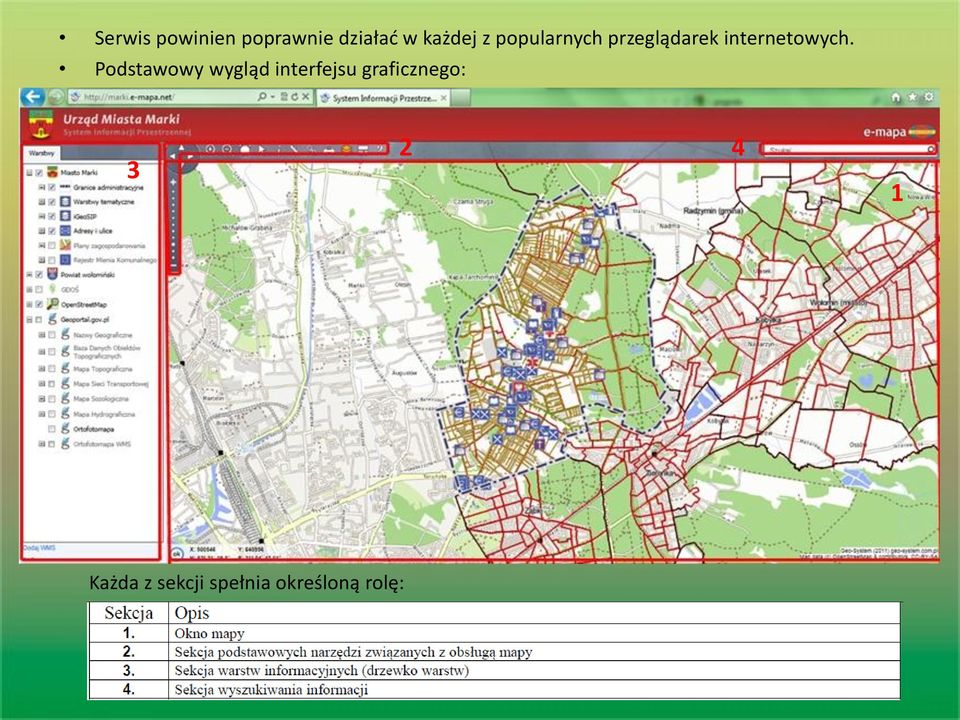 Podstawowy wygląd interfejsu graficznego: 3