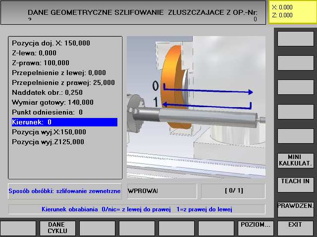12 obróbce podlegają 3 powierzchnie, obrabiane kolejno za pomocą cyklu szlifowania wgłębnego, wzdłużnego oraz pełzającego.