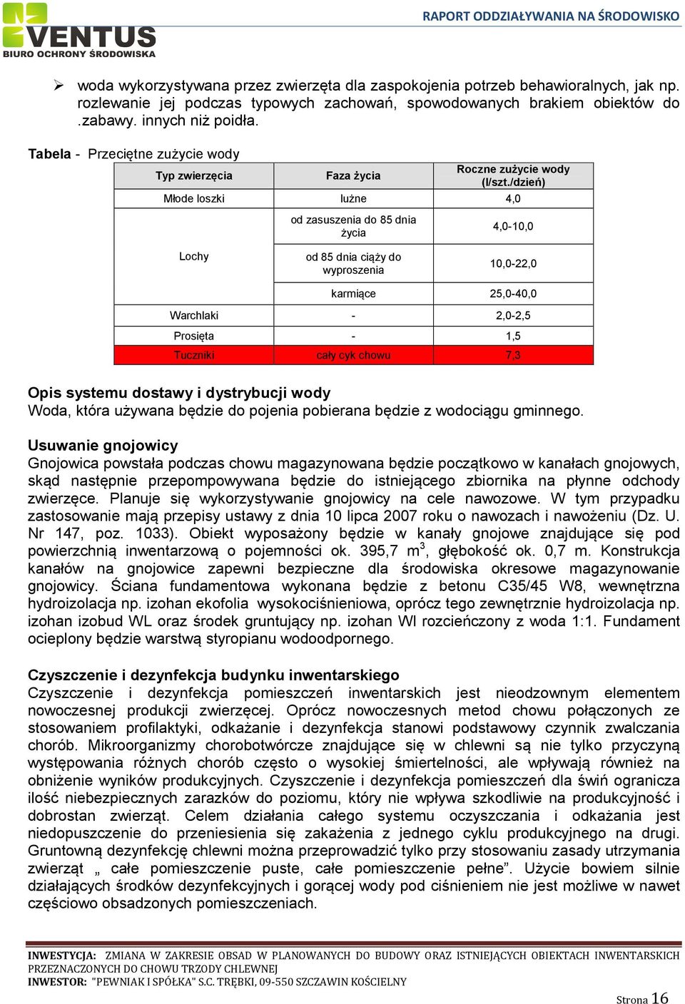 /dzień) Młode loszki lużne 4,0 Lochy od zasuszenia do 85 dnia życia od 85 dnia ciąży do wyproszenia 4,0-10,0 10,0-22,0 karmiące 25,0-40,0 Warchlaki - 2,0-2,5 Prosięta - 1,5 Tuczniki cały cyk chowu
