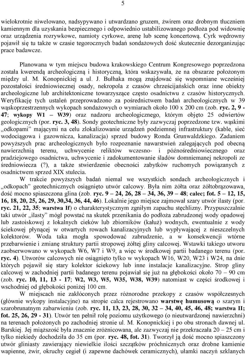 Planowana w tym miejscu budowa krakowskiego Centrum Kongresowego poprzedzona została kwerendą archeologiczną i historyczną, która wskazywała, że na obszarze położonym między ul. M. Konopnickiej a ul.