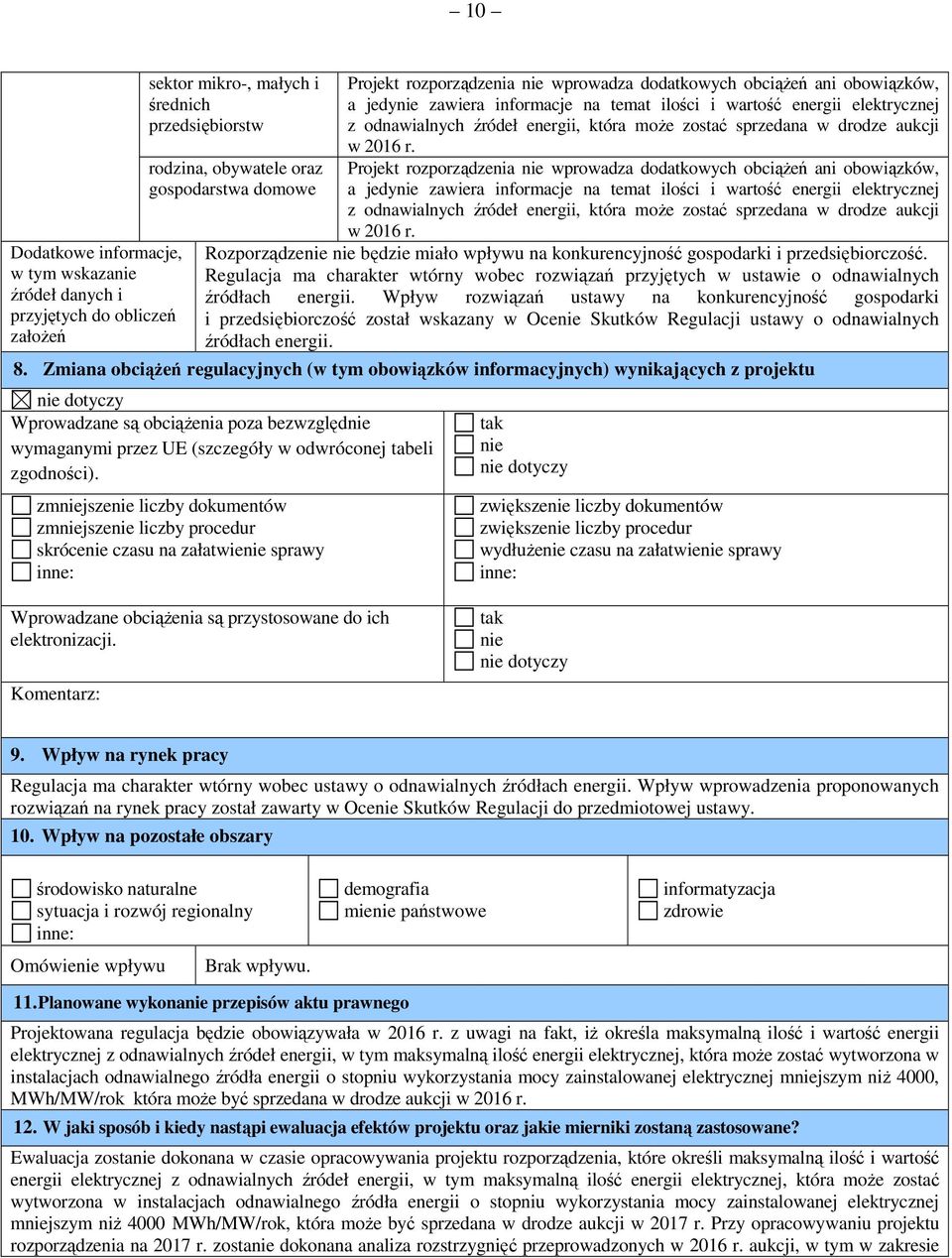 sprzedana w drodze aukcji w 2016 r. Projekt  sprzedana w drodze aukcji w 2016 r. Rozporządzenie nie będzie miało wpływu na konkurencyjność gospodarki i przedsiębiorczość.