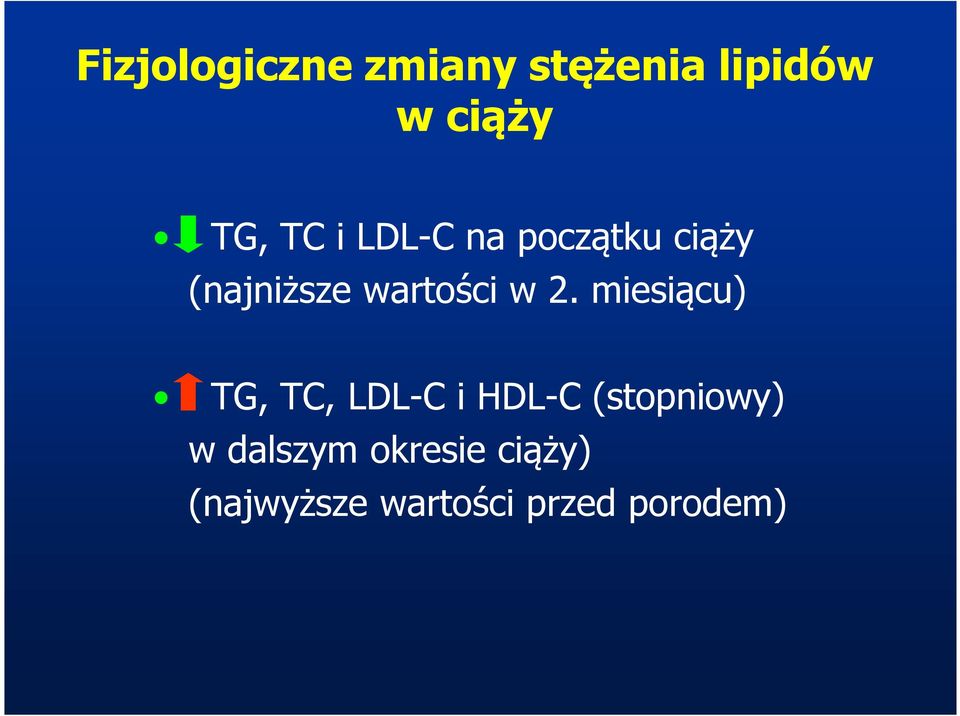 2. miesiącu) TG, TC, LDL-C i HDL-C (stopniowy) w