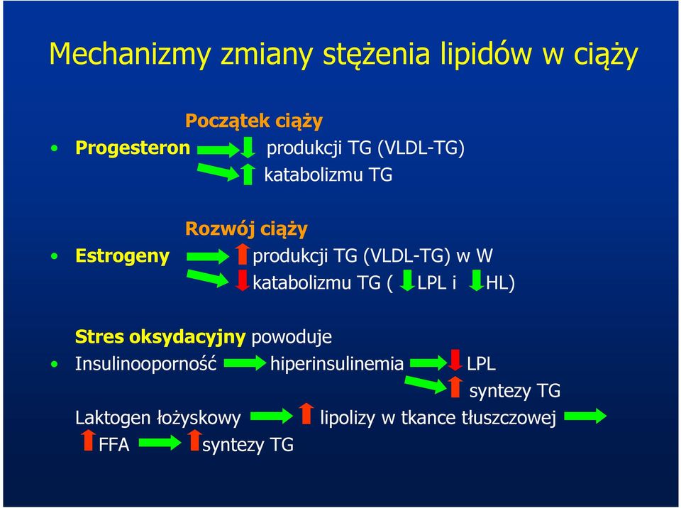 katabolizmu TG ( LPL i HL) Stres oksydacyjny powoduje Insulinooporność