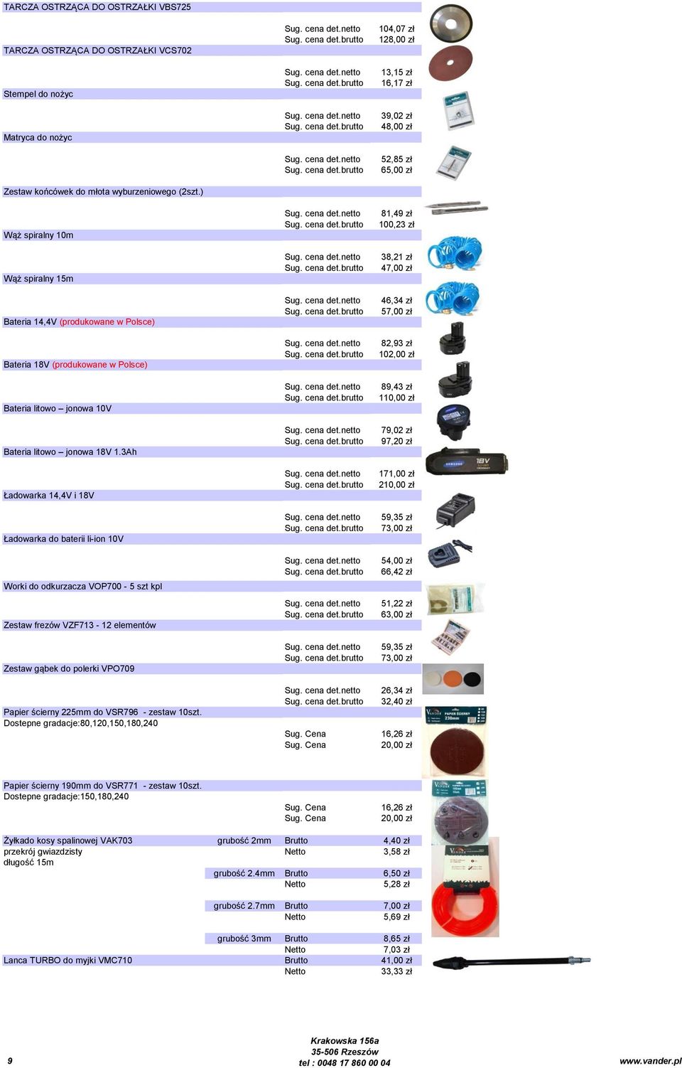 3Ah Ładowarka 14,4V i 18V Ładowarka do baterii li-ion 10V Worki do odkurzacza VOP700-5 szt kpl Zestaw frezów VZF713-12 elementów Zestaw gąbek do polerki VPO709 Papier ścierny 225mm do VSR796 - zestaw