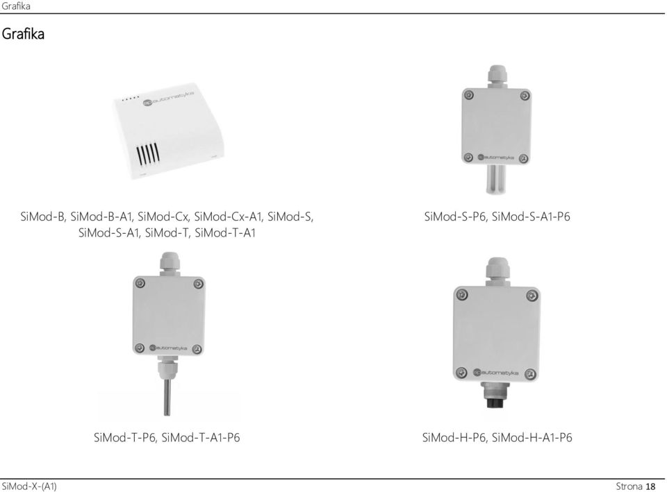 SiMod-T-A1 SiMod-S-P6, SiMod-S-A1-P6 SiMod-T-P6,