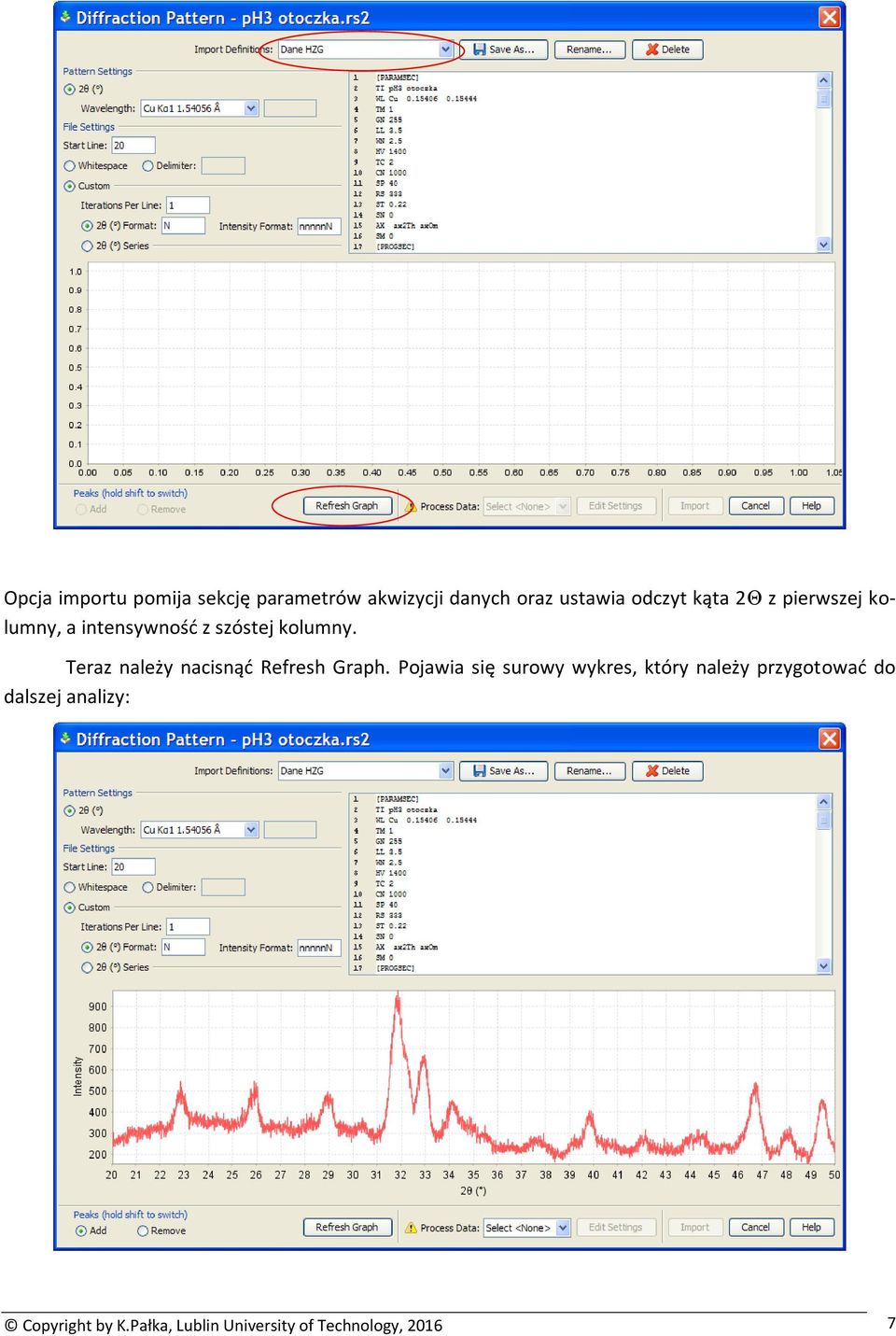 Teraz należy nacisnąd Refresh Graph.