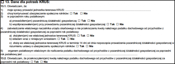 12 - Data powstania obowiązku opłacania składek ZUS W polu 12 nowy przedsiębiorca wpisuje datę rozpoczęcia działalności.