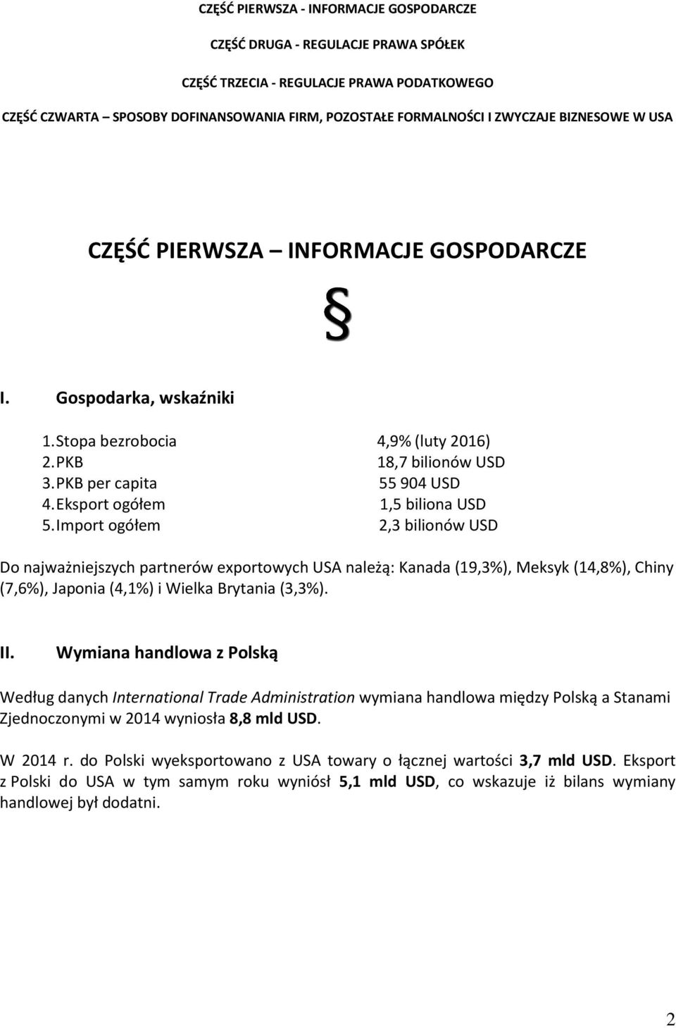Eksport ogółem 1,5 biliona USD 5.