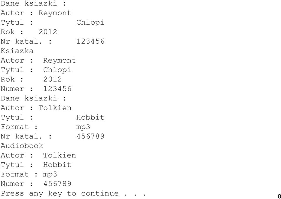 ksiazki : Autor : Tolkien Tytul : Hobbit Format : mp3 Nr katal.