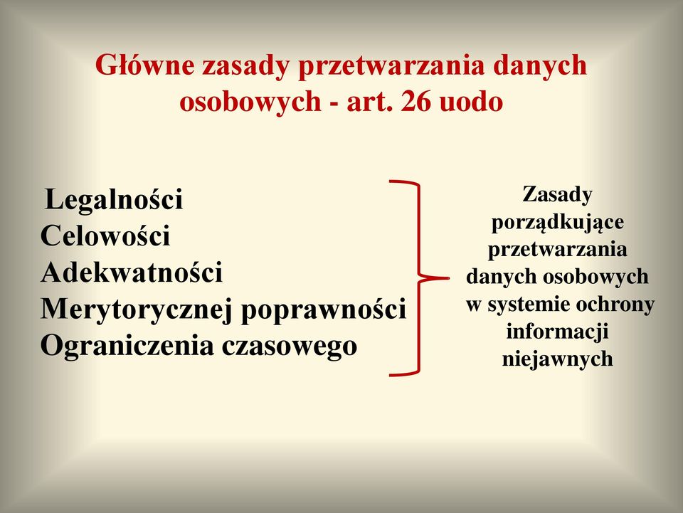 poprawności Ograniczenia czasowego Zasady porządkujące