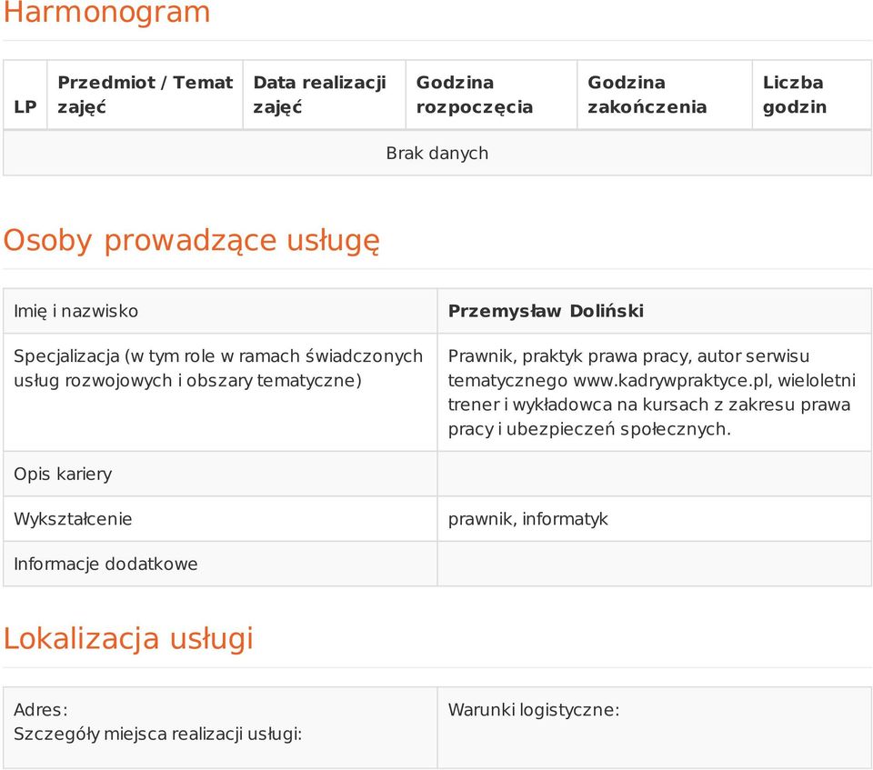 prawa pracy, autor serwisu tematycznego www.kadrywpraktyce.