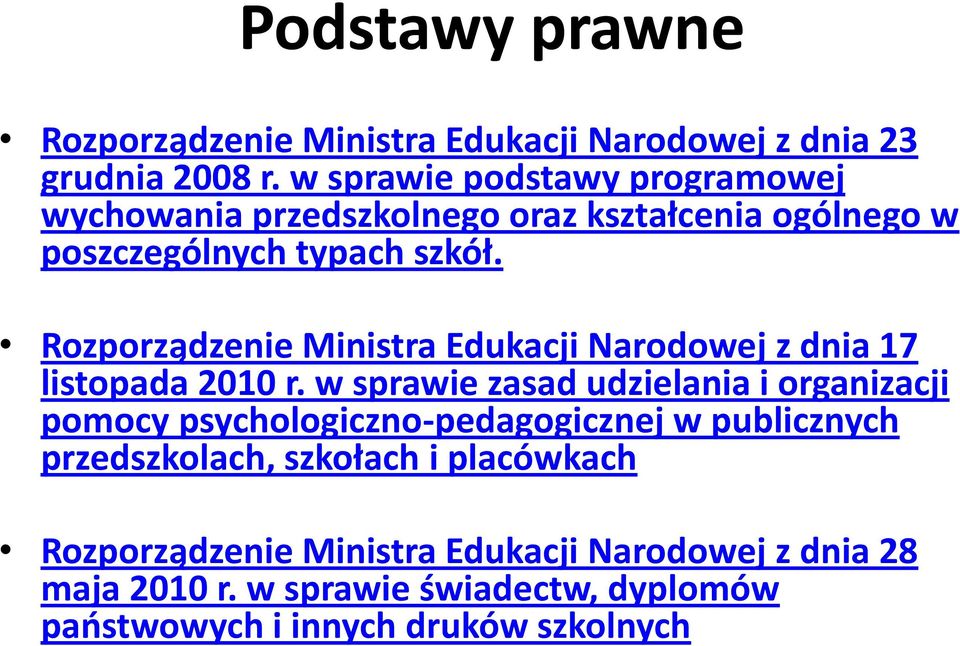 Rozporządzenie Ministra Edukacji Narodowej z dnia 17 listopada 2010 r.