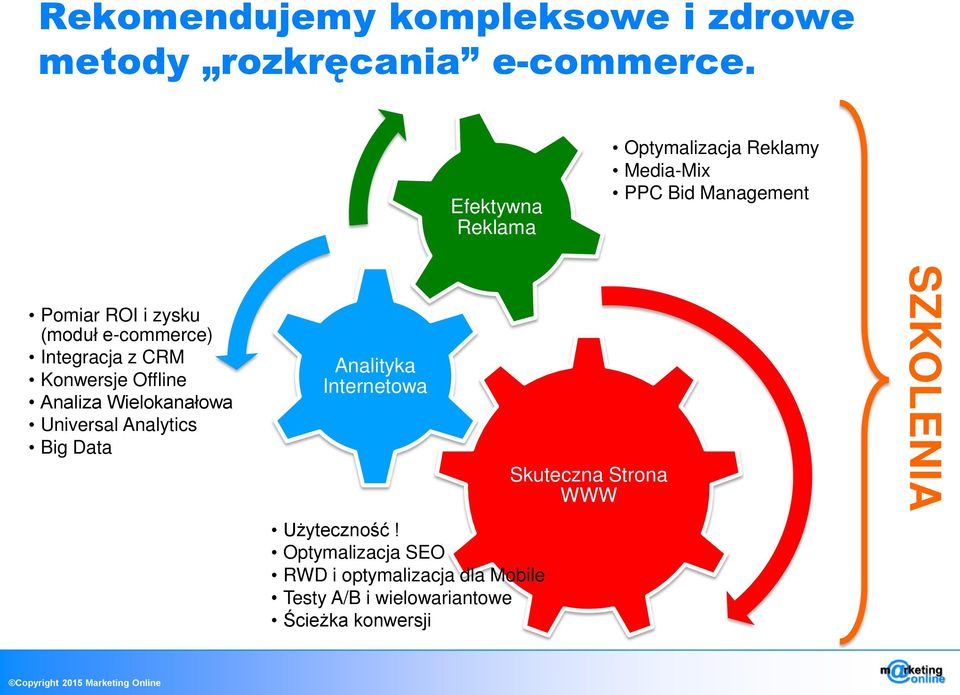 e-commerce) Integracja z CRM Konwersje Offline Analiza Wielokanałowa Universal Analytics Big Data