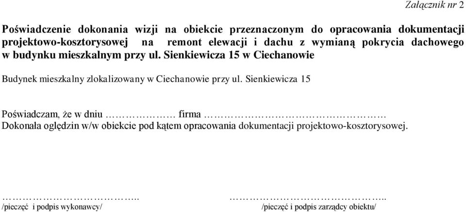 Sienkiewicza 15 w Ciechanowie Budynek mieszkalny zlokalizowany w Ciechanowie przy ul.