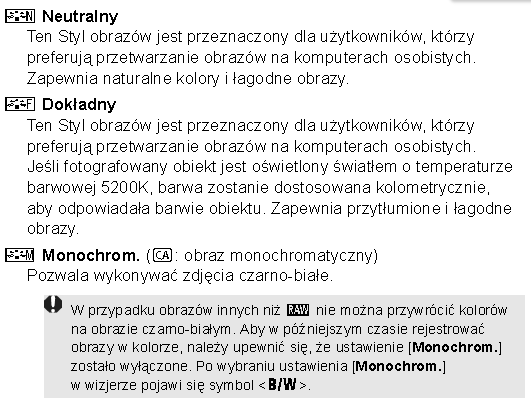 WYBÓR STYLU OBRAZÓW Wybór