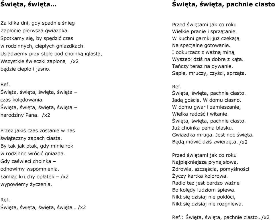 /x2 Przez jakiś czas zostanie w nas świąteczny zapach ciasta. By tak jak ptak, gdy minie rok w rodzinne wrócić gniazda. Gdy zaświeci choinka odnowimy wspomnienia.