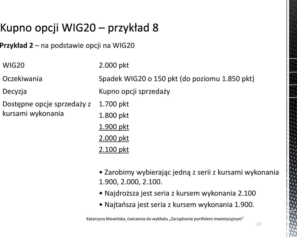 800 pkt 1.900 pkt 2.000 pkt 2.100 pkt Zarobimy wybierając jedną z serii z kursami wykonania 1.900, 2.