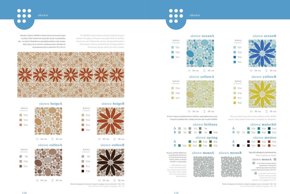 The pattern will prove very useful both on the floor and on the wall. Additionally, we have designed the pattern of the flower, which is combined with the basic pattern.