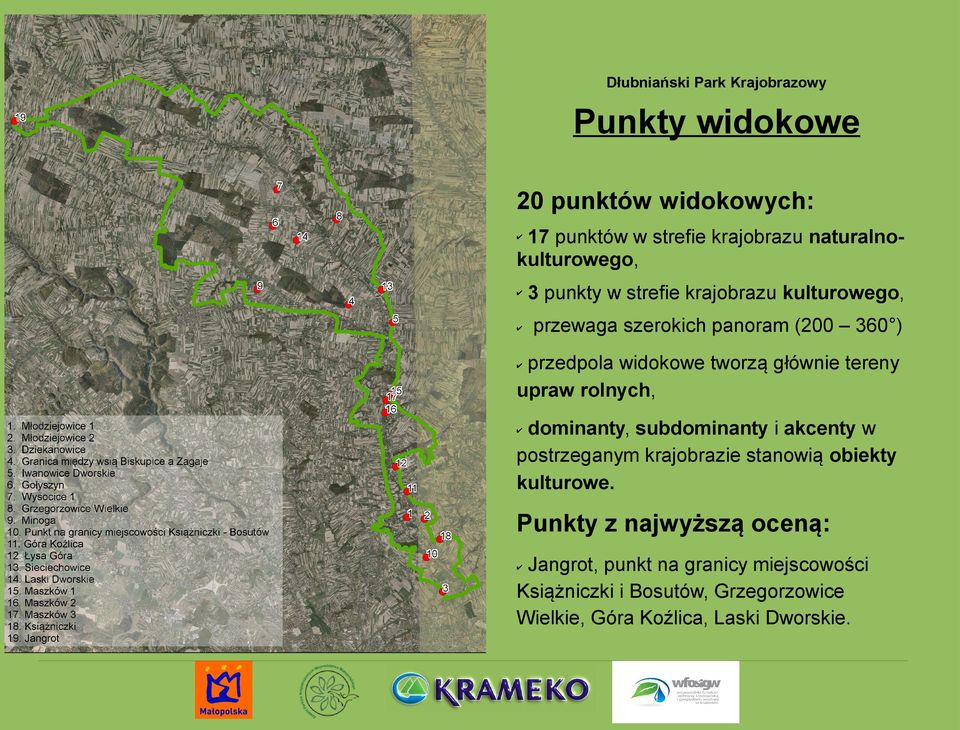 upraw rolnych, dominanty, subdominanty i akcenty w postrzeganym krajobrazie stanowią obiekty kulturowe.