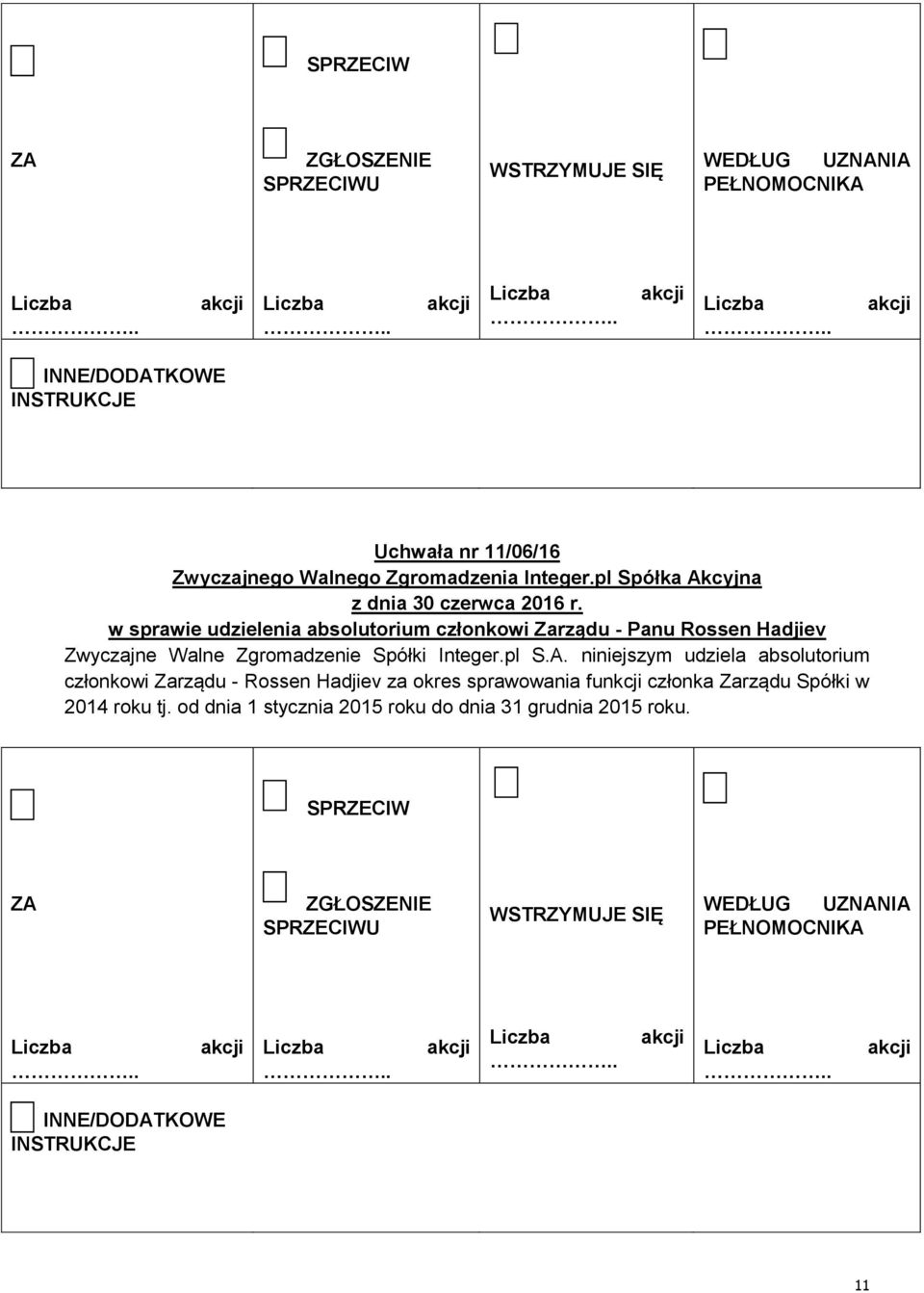 za okres sprawowania funkcji członka Zarządu Spółki w 2014 roku