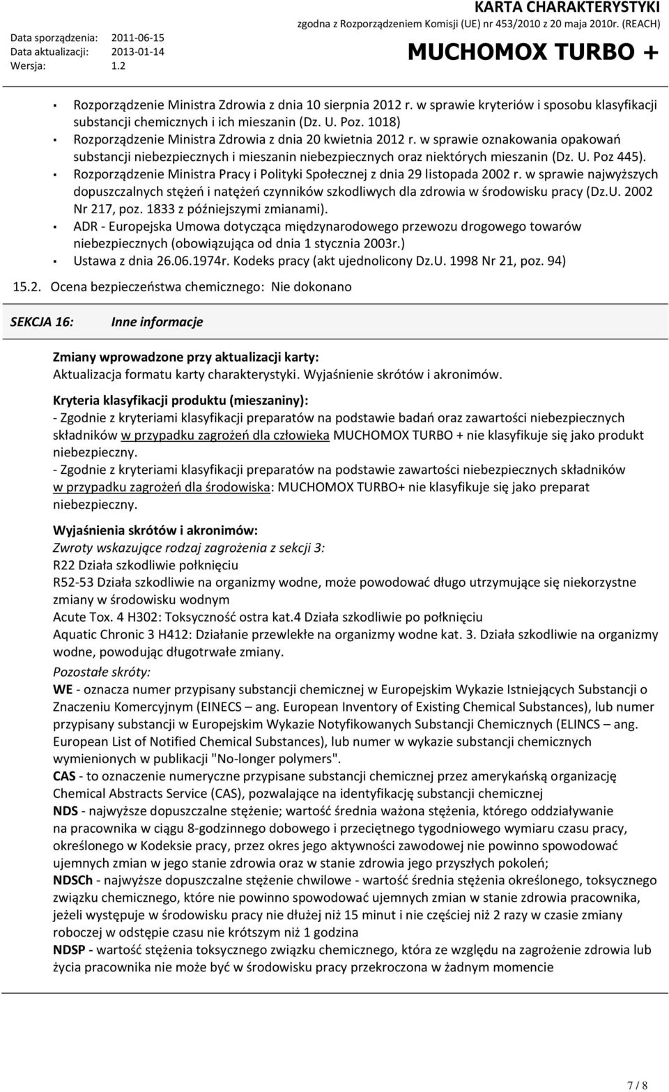 Rozporządzenie Ministra Pracy i Polityki Społecznej z dnia 29 listopada 2002 r. w sprawie najwyższych dopuszczalnych stężeń i natężeń czynników szkodliwych dla zdrowia w środowisku pracy (Dz.U.