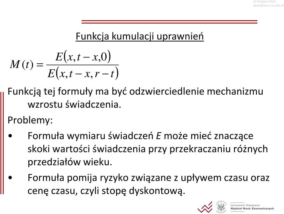 Probley: Foruł wyiru świdczeń Eoże ieć znczące skoki wrości świdczeni przy